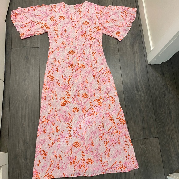 Nobody's Child Eva Pink Leopard Print Midi Dress Size 6 NWT - Picture 7 of 10